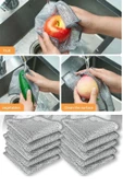 QNİAY 20 Adet Sihirli Inox Paslanmaz Telli Bulaşık Bezi Kir Pas Sökücü Sihirli Temizlik Bezi Ve Süngeri thumbnail 6