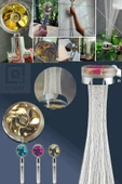 QNİAY Duş Başlığı Turbo Gold Pervaneli New Tasarım Start Stop Tuşu Duş Başlığı 360 Derece Döner - 2