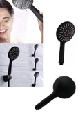 QNİAY Piano Black Siyah 3 Fonksiyonlu Duş Başlığı - 1