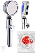 QNİAY Duş Başlığı Turbo Mor Pervaneli New Tasarım Start Stop Tuşu Duş Başlığı 360 Derece Döner - 4
