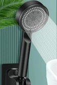 QNİAY Galaksi Turbo Basınçlı 5 Fonksiyonlu Su Tasarruflu Duş Başlığı Turbo El Duşu Siyah thumbnail 2