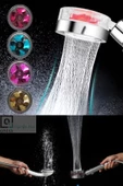 QNİAY Turbo Duş Başlığı Basınçlı Yağmurlama Stop Düğmeli Asorti Renk Pervaneli Su Tasarruflu Banyo Başlık - 5