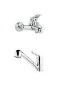 QNİAY Mix Spiralli Eviye Bataryası Berber + Mix Banyo Bataryası - 1