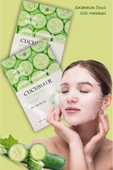 QNİAY Salatalık Özlü Nemlendirici Yüz Bakım Maskesi (1adet) 30ml Cucumber Face Mask Ev Ofis Cilt Yüz Bakım - 4