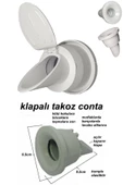 QNİAY Pratik Lavabo Koku Giderici Çek Valfli Lavabo Gider Adaptör Conta Ø50 Evye Koku Önleyici - 1