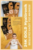 QNİAY 24K Gold Maske Hyalüronik Altın Kolajen Gözenek Onarım (1adet)Yüz Maskesi Hafta Sonu Evde Bakım - 1