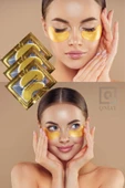 QNİAY Kolajen Kristal 24k Göz Altı Maske 1 Çift Beyazlatıcı Nemlendirici Şişkinlik Kırışıklık Önleyici - 4