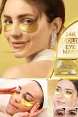 QNİAY 10 Paket Kolajen Doğal Kristal 24 K Altın Göz Altı Maskesi 10 Paket (2li Adet) Yüz Maskesi Cilt Yüz - 2