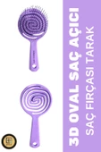 QNİAY Pro Üç Boyutlu Oval Saç Fırçası Lolipop Tarak Saç Açma Tarama Fırçası Kuaför Tarak Fırça Saç Açma - 1