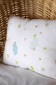 Müslin Desenli Nano Jel Bebek Yastık 35x45 cm - ZTYASTIK  Mavi - 2