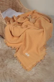 Müslin Püsküllü 4 Katlı Müslin Battaniye 90x120 cm - ZE4KATLI  Turuncu - 1