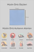 Luckka Dijital Baskılı 3'lü Müslin Örtü Seti - 75x75 cm - ZT5000  Mavi - 5