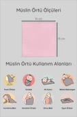 Luckka Dijital Baskılı 3'lü Müslin Örtü Seti - 75x75 cm - ZT5000  Pembe - 5