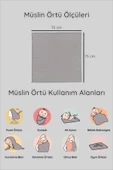Luckka Dijital Baskılı 3'lü Müslin Örtü Seti - 75x75 cm - ZT5000  Gri - 5
