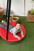 SVAVA Tavana Asılan Ev Tipi Çocuk Salıncağı - Yuvarlak Bebek Çocuk Hamak Salıncak (kırmızı) thumbnail 3