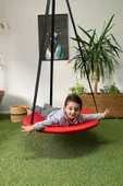 SVAVA Tavana Asılan Ev Tipi Çocuk Salıncağı - Yuvarlak Bebek Çocuk Hamak Salıncak (kırmızı) thumbnail 6