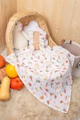LUCKKA 3'lü Çok Amaçlı Müslin Örtü Seti - 75x75 cm - ZTC200  Bej - 3