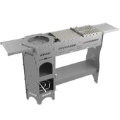 Kamp Ayısı® ForgeOut Pro™ Sobalı ve Izgaralı Taşınabilir Çantalı Katlanabilir 3mm Çelik Outdoor Mutfak Tezgahı - 1