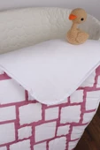 %100 Pamuk Bebek Müslin Yorgan - Oyun Matı El İşlemeli 70x100 cm - ZTD100 Pembe - 3