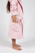 Luckka Pike Çocuk Bornoz Waffle Kumaş - ZTWAF00 2-4 Yaş Pembe - 5