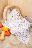 LUCKKA 3'lü Çok Amaçlı Müslin Örtü Seti - 75x75 cm - ZTC200  Ekru - 3