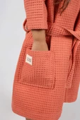 Luckka Pike Çocuk Bornoz Waffle Kumaş - ZTWAF00  6-8 Yaş TURUNCU - 4