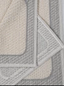 Naturel Pamuklu Kilim Yıkanabilir Banyo Paspası Seti 2'li Klozet Takımı 60x100-50x60cm 7034 - 5