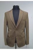 Gılapa Desenli Slimfit Erkek Tek Ceket Taba - 1