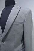 Gılapa Desenli Slimfit Erkek Tek Ceket Gri - 3