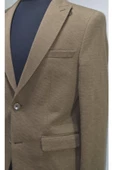 Gılapa Desenli Slimfit Erkek Tek Ceket Taba - 3