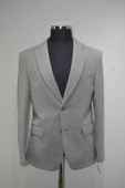 Gılapa Desenli Slimfit Erkek Tek Ceket Gri - 1