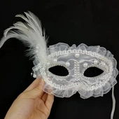 Beyaz İnci Taşlı Parti Maskesi - 4