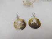 Sedef Yuvarlak Sallantı Küpe - 1