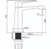 Creavit Stark Lavabo Bataryası Gun Grey SK1500GR - 2