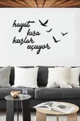 TVS LAZER TASARIM Hayat Seninle Güzel Duvar Dekoru Duvar Tablo Duvar Süsü Kuş Tablo Ahşap - 1