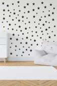 TVS LAZER TASARIM Çocuk Odası Sticker, Yıldız Stiker, Dekoratif Etiket, Bebek Odası Için Sticker Siyah - 1