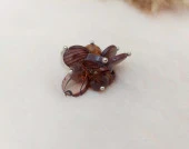 Kahverengi Boncuklu Sallantı Tasarım Kadın Yüzük Ayarlanabilir Ölçü - 1