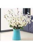 YASİMA Yasimayapay 1 Adet 9 Dallı Bahar Çiçeği 35cm Beyaz Ev Vazo Dekor Süsü - 1