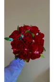 YASİMA 101 Adet 1.Kalite Yapay Kadife Kırmızı Gül kız isteme çiçeği thumbnail 4