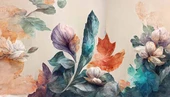 3 Boyutlu Pembe Çiçek Yeşil Yaprak Çizim Temalı Duvar Kağıdı thumbnail 7