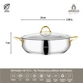 14 Parça Hot Prime İndüksiyon Uyumlu Paslanmaz Çelik Tencere Seti & Çelik Saklama Kabı thumbnail 5