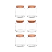 Selka Home 6'lı 635 ML Sade Ahşap Kapaklı Cam Kavanoz - 3