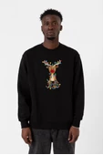 Adorable Reindeer Christmas Siyah Erkek 2ip Sweatshirt - 1