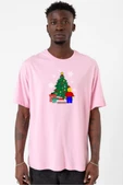 Lego Man Christmas Pembe Erkek Oversize Tshirt - 1
