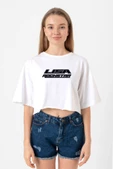 Lisa Rockstar Beyaz Kadın Crop Tshirt thumbnail 1