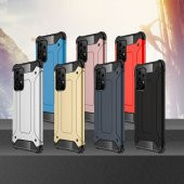 KNY Samsung Galaxy A52 Kılıf Çift Katmanlı Armour Case Mavi - 3