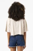 Lisa Rockstar Bej Kadın Crop Tshirt - 2
