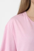 Lisa Rockstar Pembe Kadın Oversize Tshirt - 2