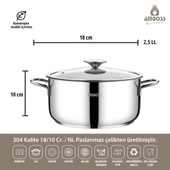 14 Parça Medium Prime İndüksiyon Uyumlu Paslanmaz Çelik Tencere Seti & Çelik Saklama Kabı - 2