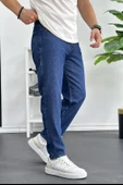 Erkek Boyfriend Premium Düz Jean Pantolon Lacivert Edw183 - 2